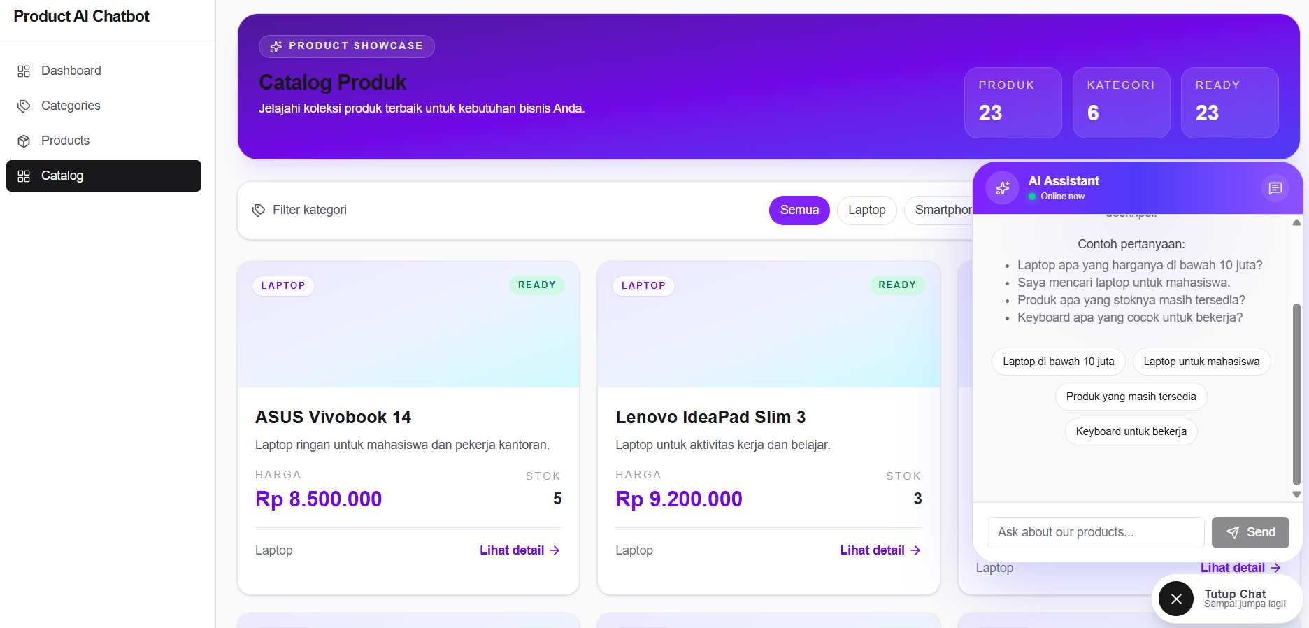 Product AI Chatbot (LLM RAG)